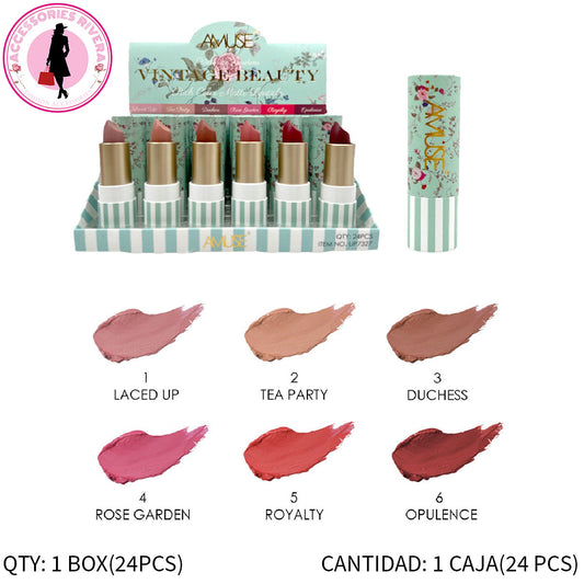 MATTE LIPSTICK: VINTAGE BEAUTY BOX WITH 24 PIECES