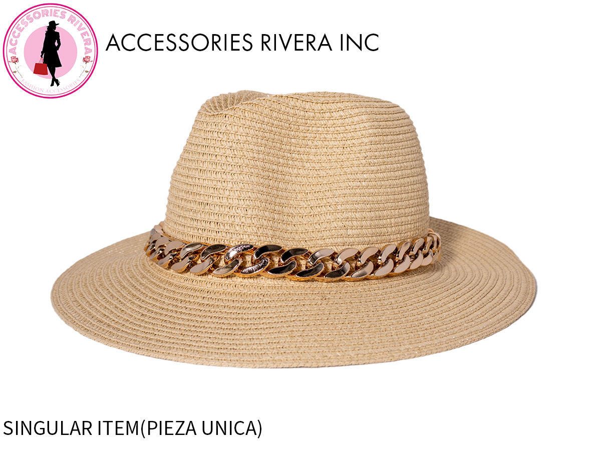 WOMEN'S SUN HAT WITH CHAIN LINK