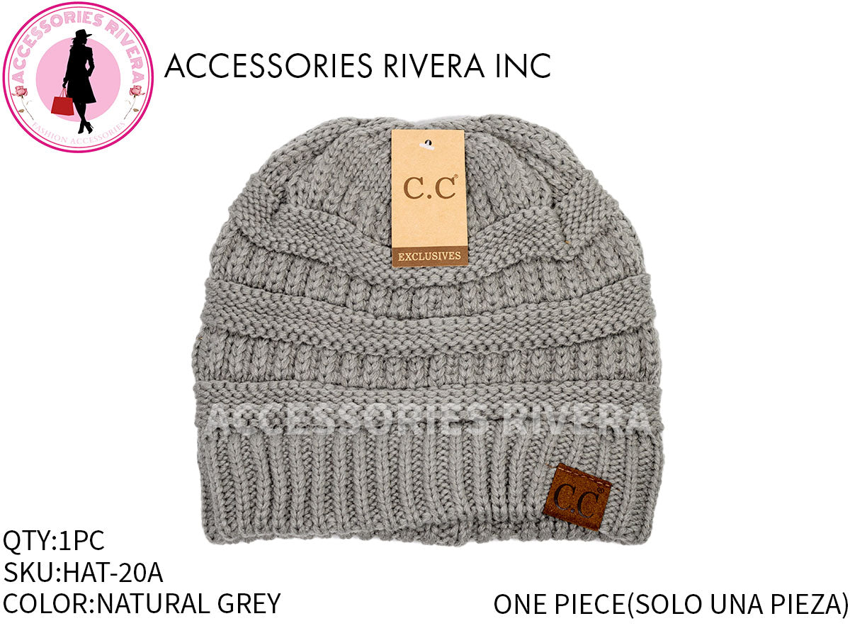 BEANIE C.C NATURAL GREY