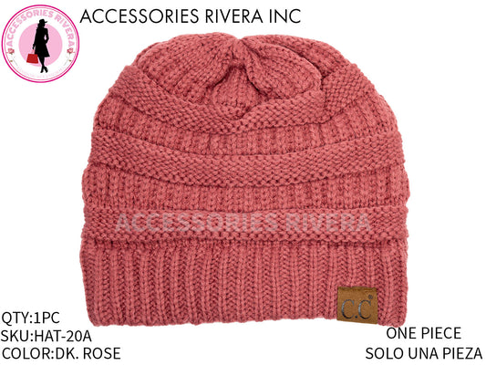 BEANIE C.C DK.ROSE