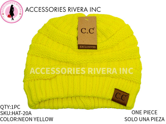 BEANIE C.C NEON YELLOW