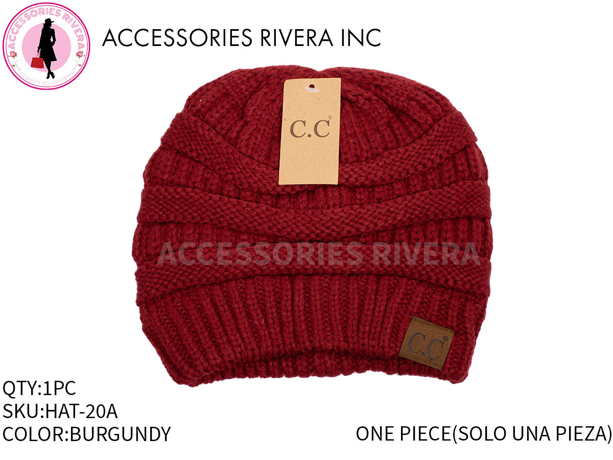 BEANIE C.C BURGUNDY 20A